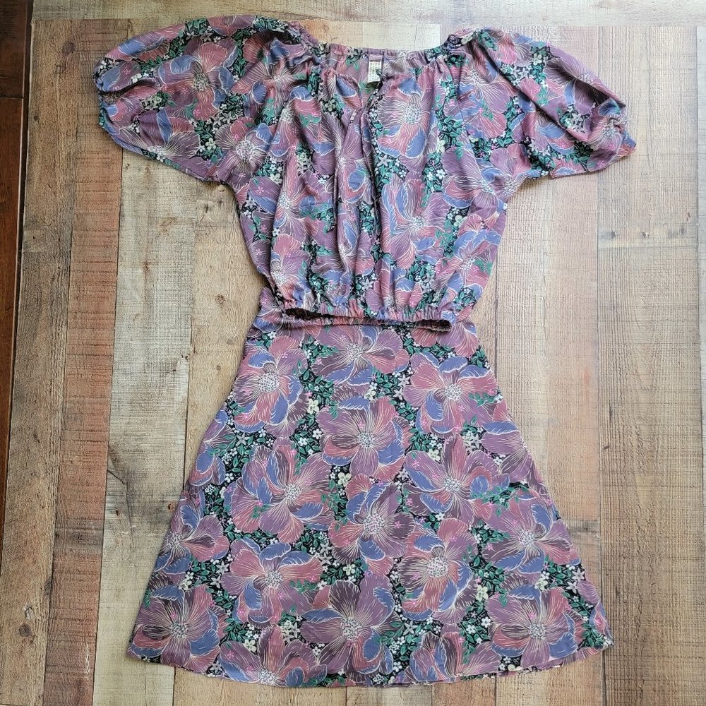 Vintage Floral Top and Skirt Two-Piece Set